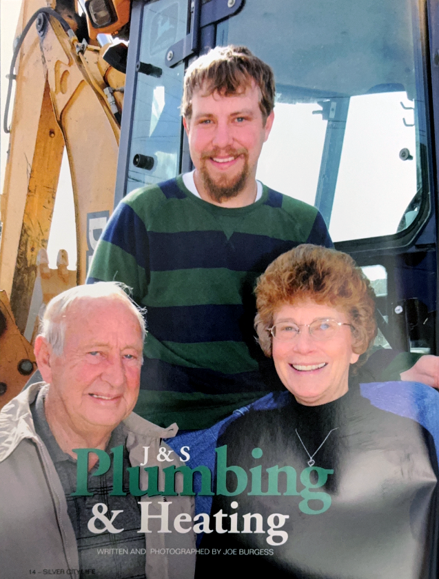 Picture of J&S Plumbing and Heating's founder, Jerry and Sue Beck, with their son and current owner, Matt Beck
